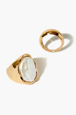 Faux Pearl Cocktail Ring Set