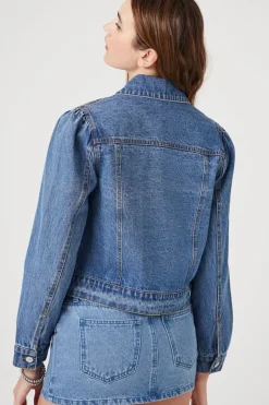 Faux Pearl Denim Trucker Jacket