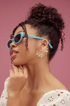Faux Pearl Floral Drop Earrings