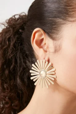 Faux Pearl Floral Drop Earrings