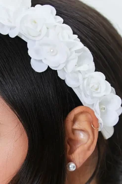 Faux Pearl Floral Headband