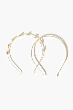 Faux Pearl Flower Headband Set