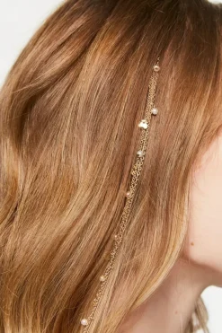 Faux Pearl Hair Chain