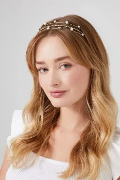 Faux Pearl & Rhinestone Headband