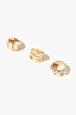 Faux Pearl Ring Set