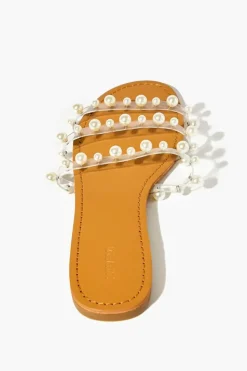 Faux Pearl Strappy Sandals