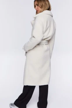 Faux Shearling Belted Coat