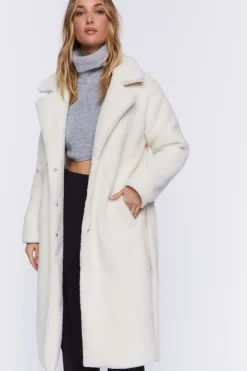 Faux Shearling Belted Coat