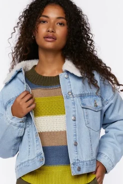 Faux Shearling Denim Trucker Jacket
