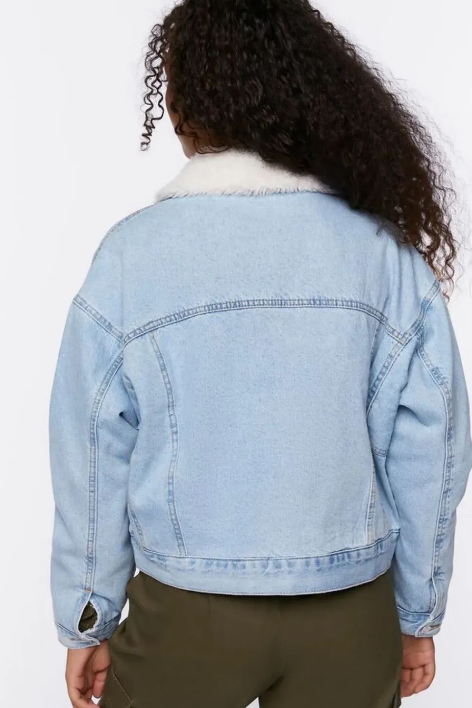 Faux Shearling Denim Trucker Jacket