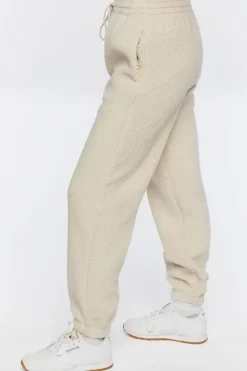 Faux Shearling Drawstring Joggers