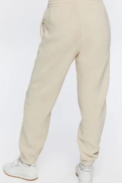 Faux Shearling Drawstring Joggers
