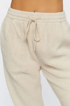 Faux Shearling Drawstring Joggers