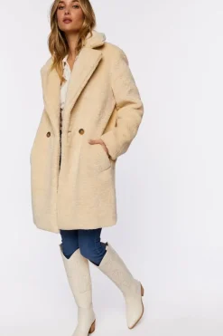 Faux Shearling Duster Coat