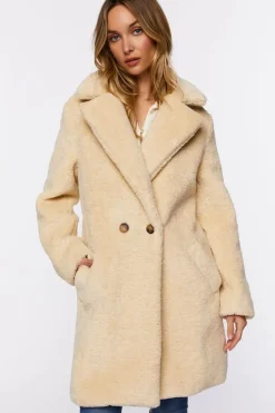 Faux Shearling Duster Coat
