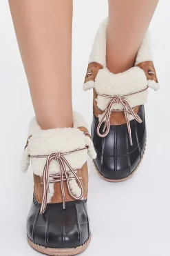 Faux Shearling-Lined Duck Booties