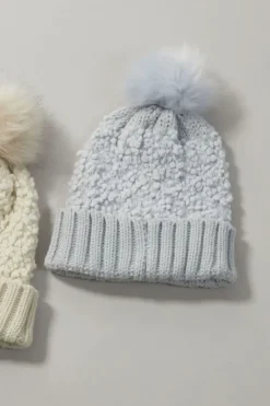 Faux Shearling Pom Pom Beanie