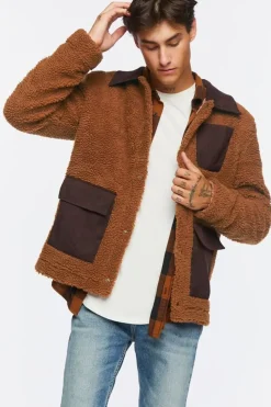 Faux Shearling Snap-Button Jacket