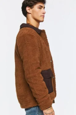Faux Shearling Snap-Button Jacket
