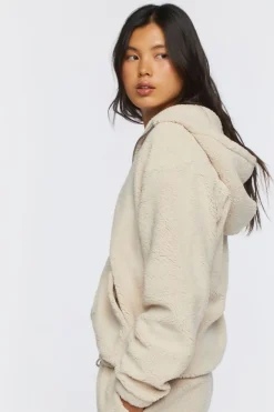 Faux Shearling Zip-Up Hoodie