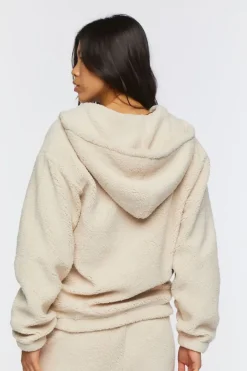 Faux Shearling Zip-Up Hoodie
