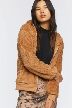 Faux Shearling Zip-Up Hoodie