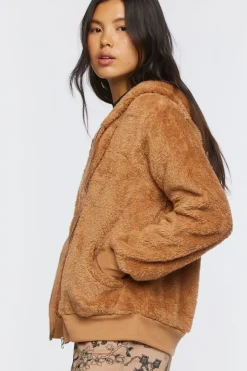 Faux Shearling Zip-Up Hoodie