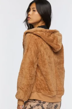 Faux Shearling Zip-Up Hoodie