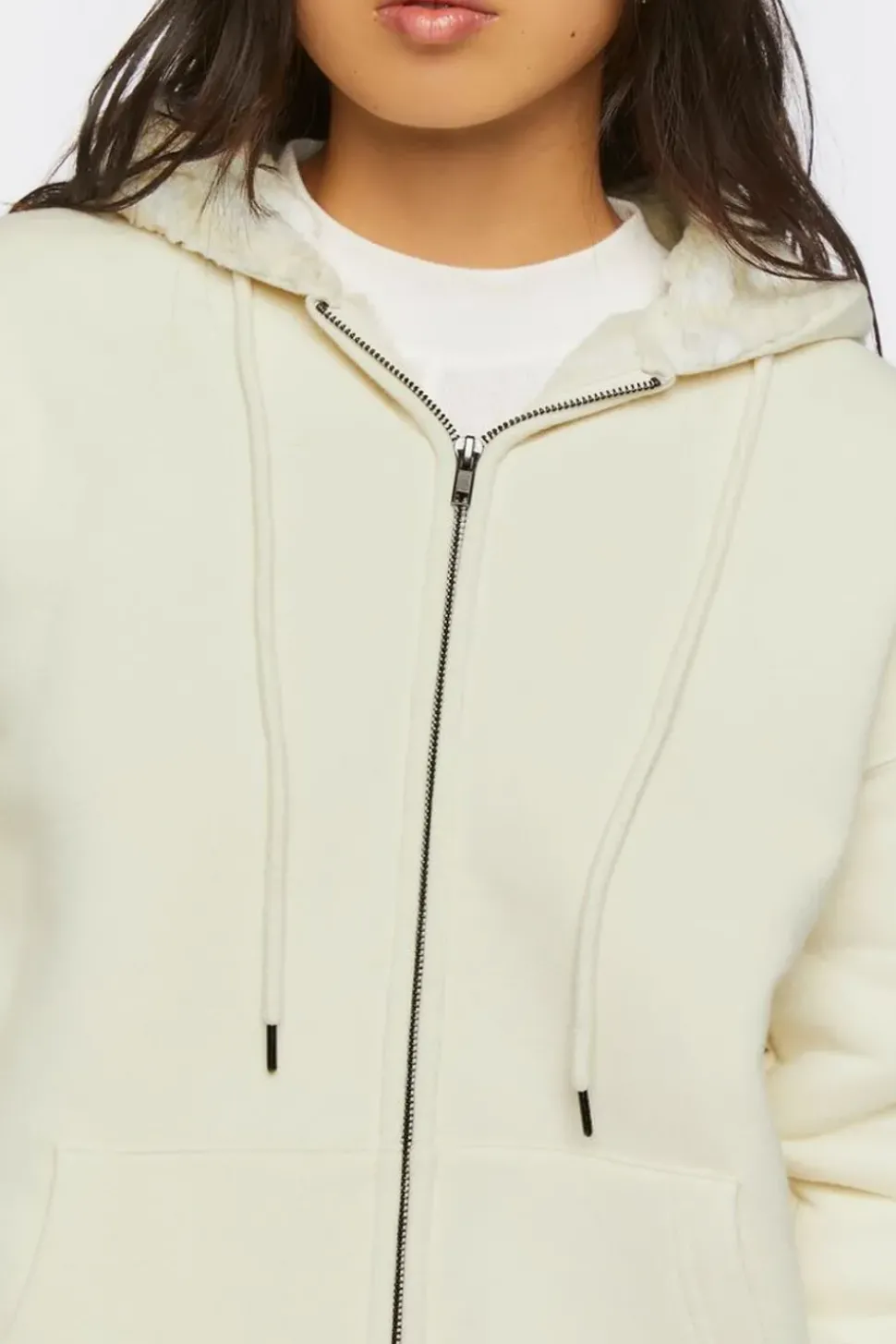 Faux Shearling Zip-Up Hoodie