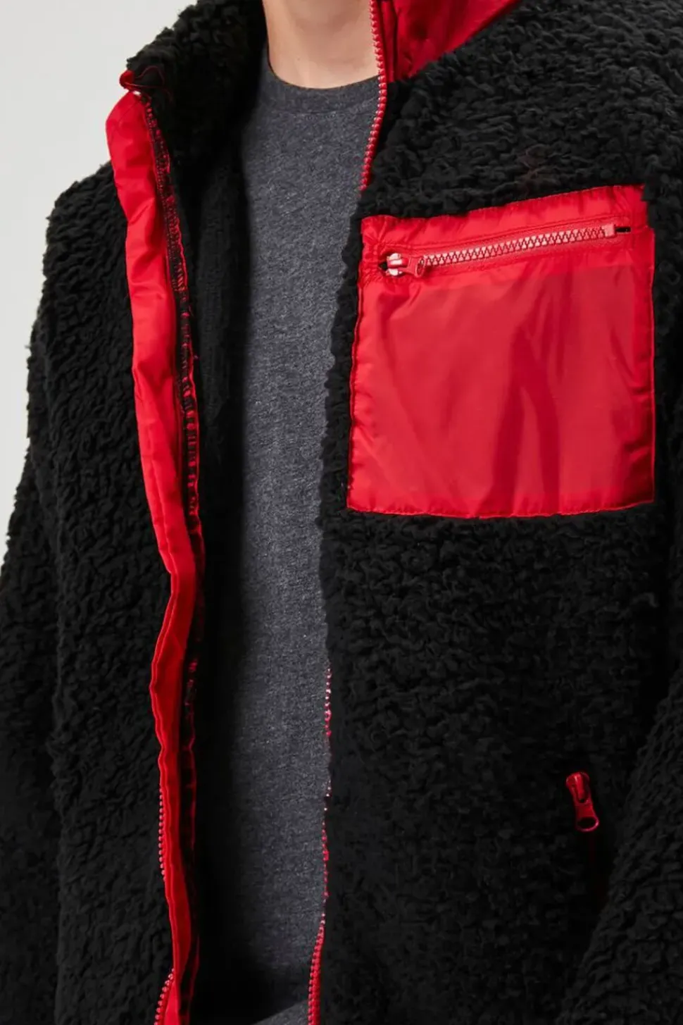 Faux Shearling Zip-Up Jacket