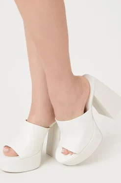 Faux Snakeskin Platform Block Heels