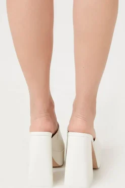 Faux Snakeskin Platform Block Heels