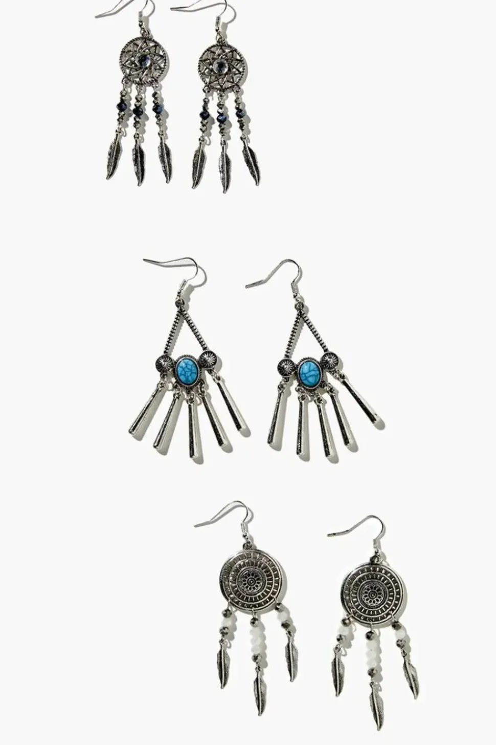 Faux Stone Dreamcatcher Drop Earring Set