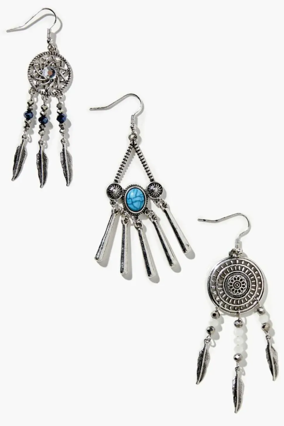 Faux Stone Dreamcatcher Drop Earring Set