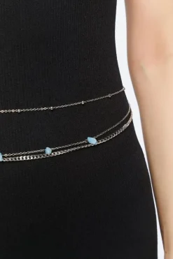 Faux Stone Layered Belly Chain