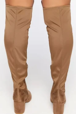 Faux Suede Block Heel Boots (Wide)