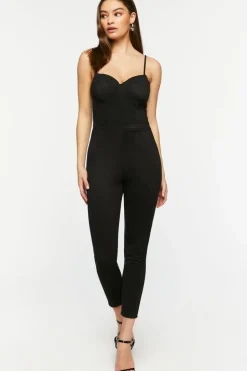Faux Suede Bustier Jumpsuit