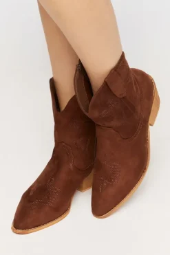 Faux Suede Cowboy Boots
