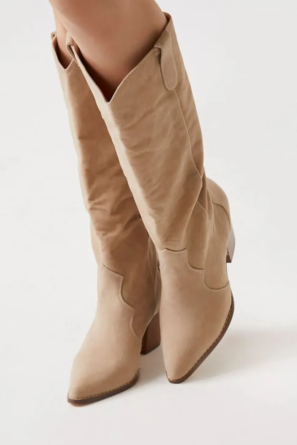 Faux Suede Cowboy Boots