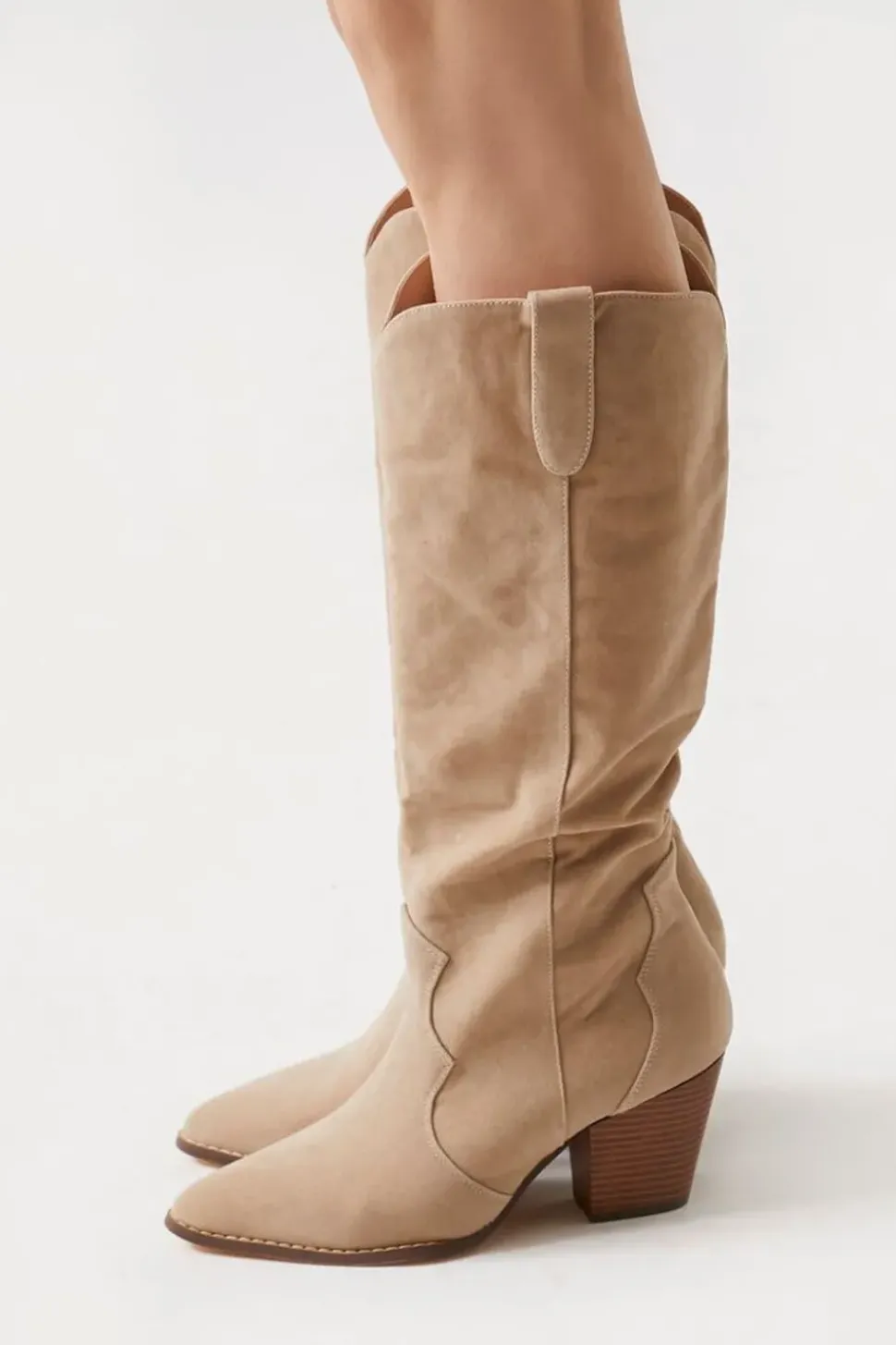 Faux Suede Cowboy Boots