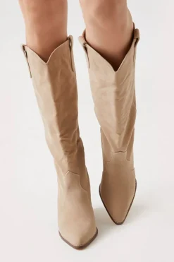 Faux Suede Cowboy Boots