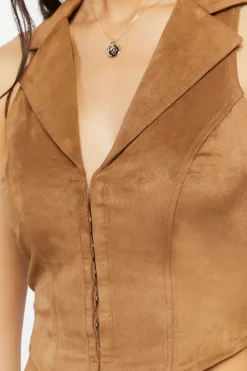Faux Suede Crop Top