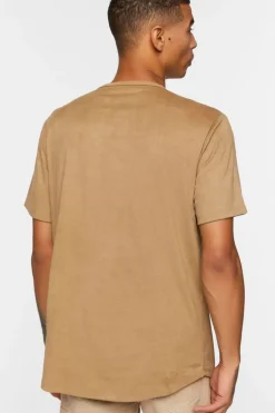 Faux Suede Curved Tee