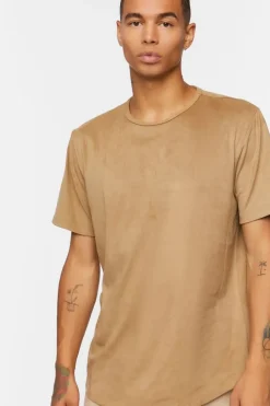 Faux Suede Curved Tee