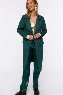 Faux Suede Duster Jacket