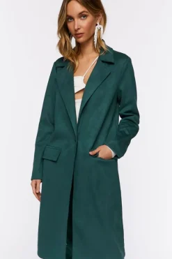 Faux Suede Duster Jacket