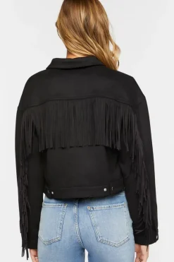 Faux Suede Fringe Jacket