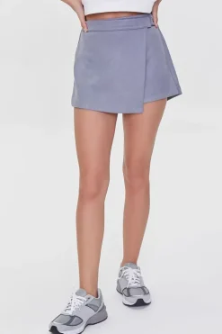 Faux Suede High-Rise Skort