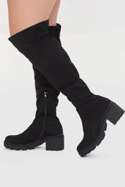Faux Suede Knee-High Boots (Wide)