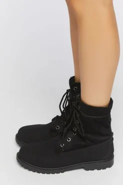 Faux Suede Lace-Up Booties